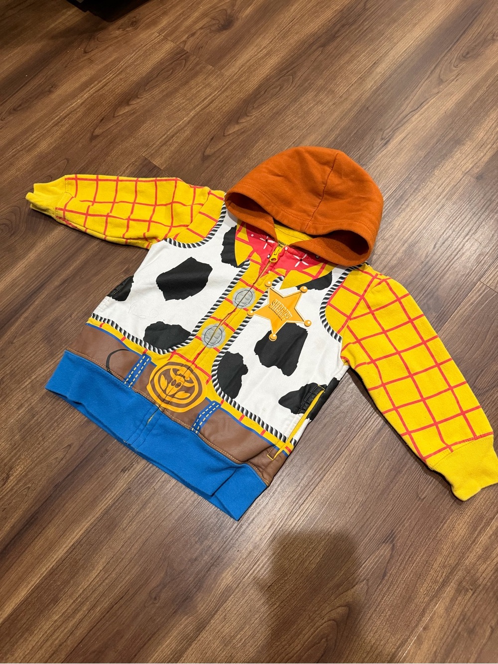 Disney Toy Story sheriff Woody Kids' Hooded Zip-Up Jacket -